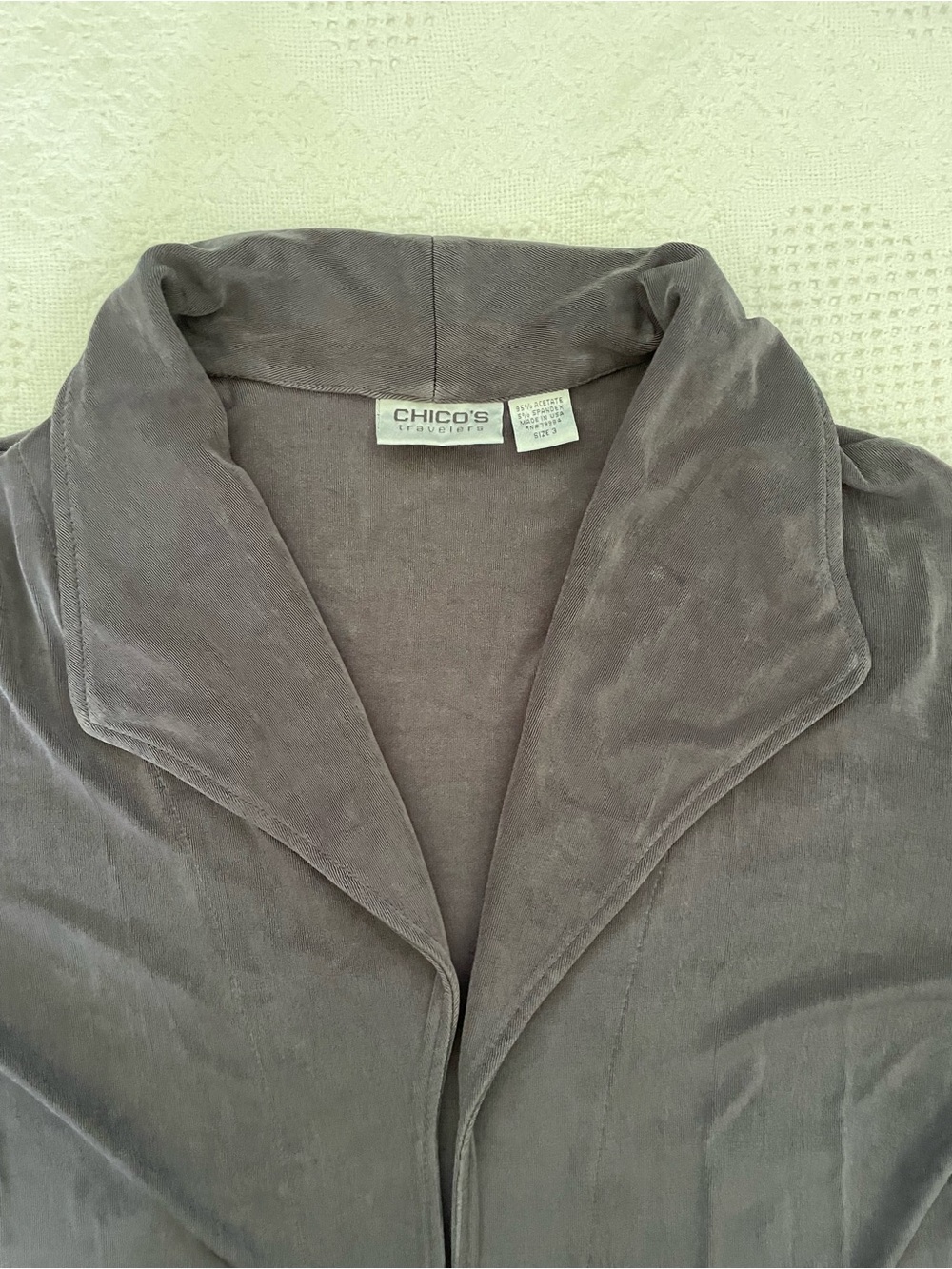 Chico’s Travelers Open Front Longline Cardigan Gray Women’s XL - Picture 6 of 8